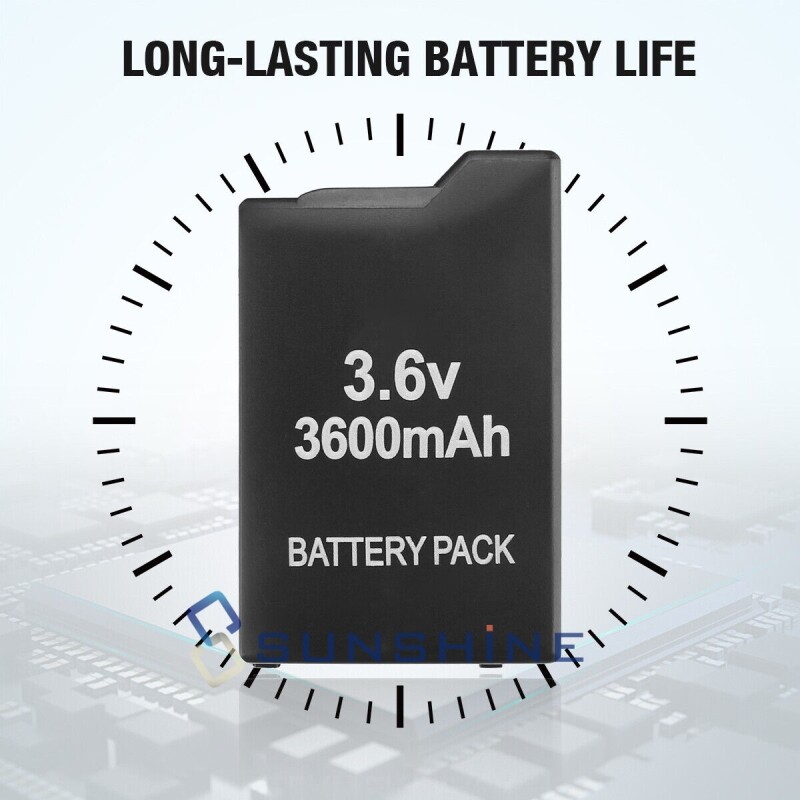 3600mAh Battery for PSP 2000 2006 3000 & Wall Charger Pack Rechargeable Replace