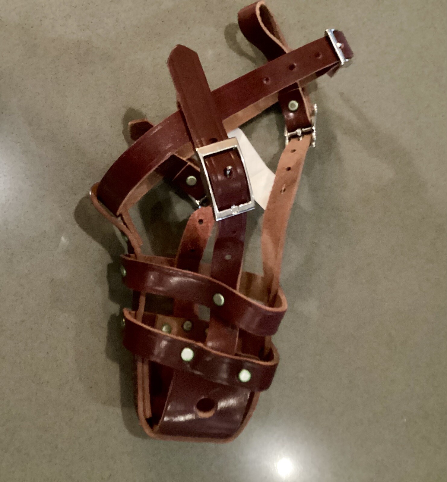 Omnipet No Bite Real Leather Muzzle 14” around snout measurement