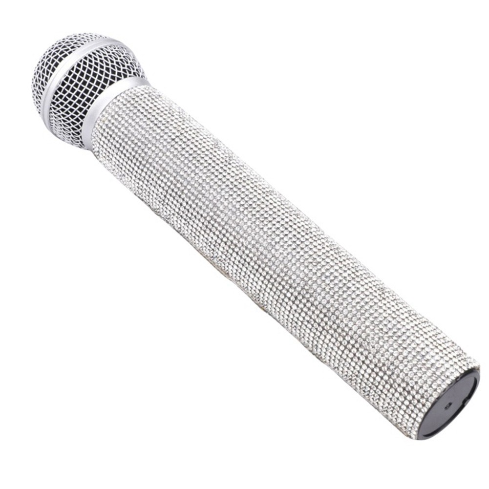 Simulation Microphone Singing Practic Props Fake Silver Z1X29554