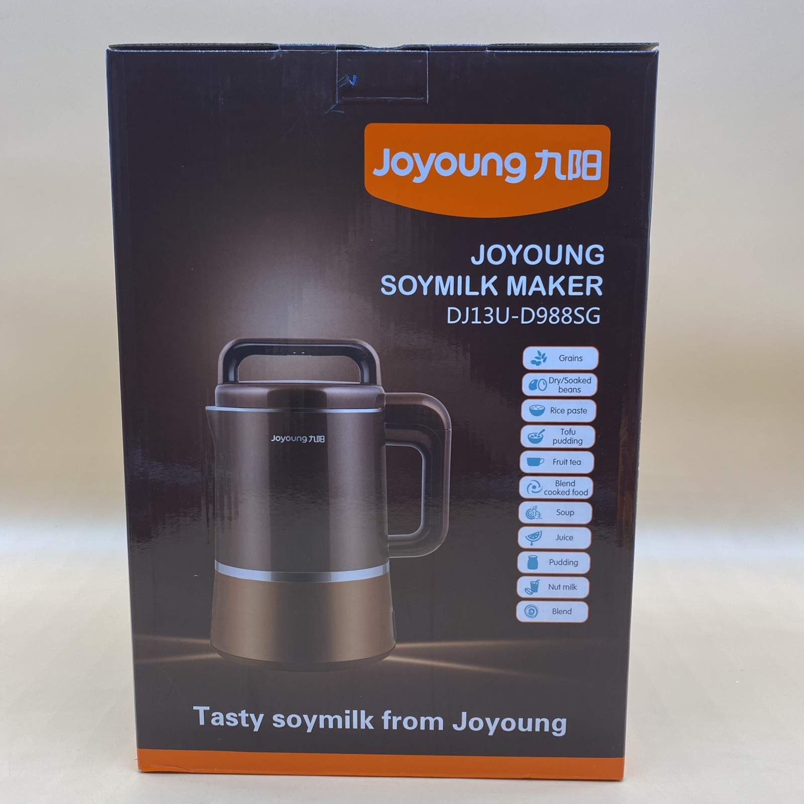 Joyoung DJ13U-D988SG Easy Clean Automatic Hot Soy Milk Maker New Open Box