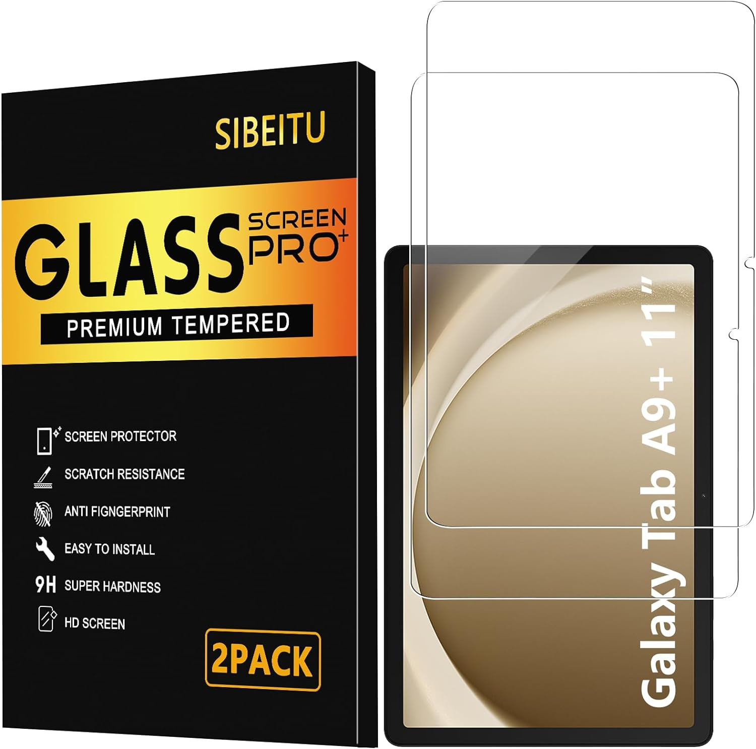 2 Pack Screen Protector for Samsung Galaxy Tab A9 plus 11 Inch 2023, HD 9H Ha...