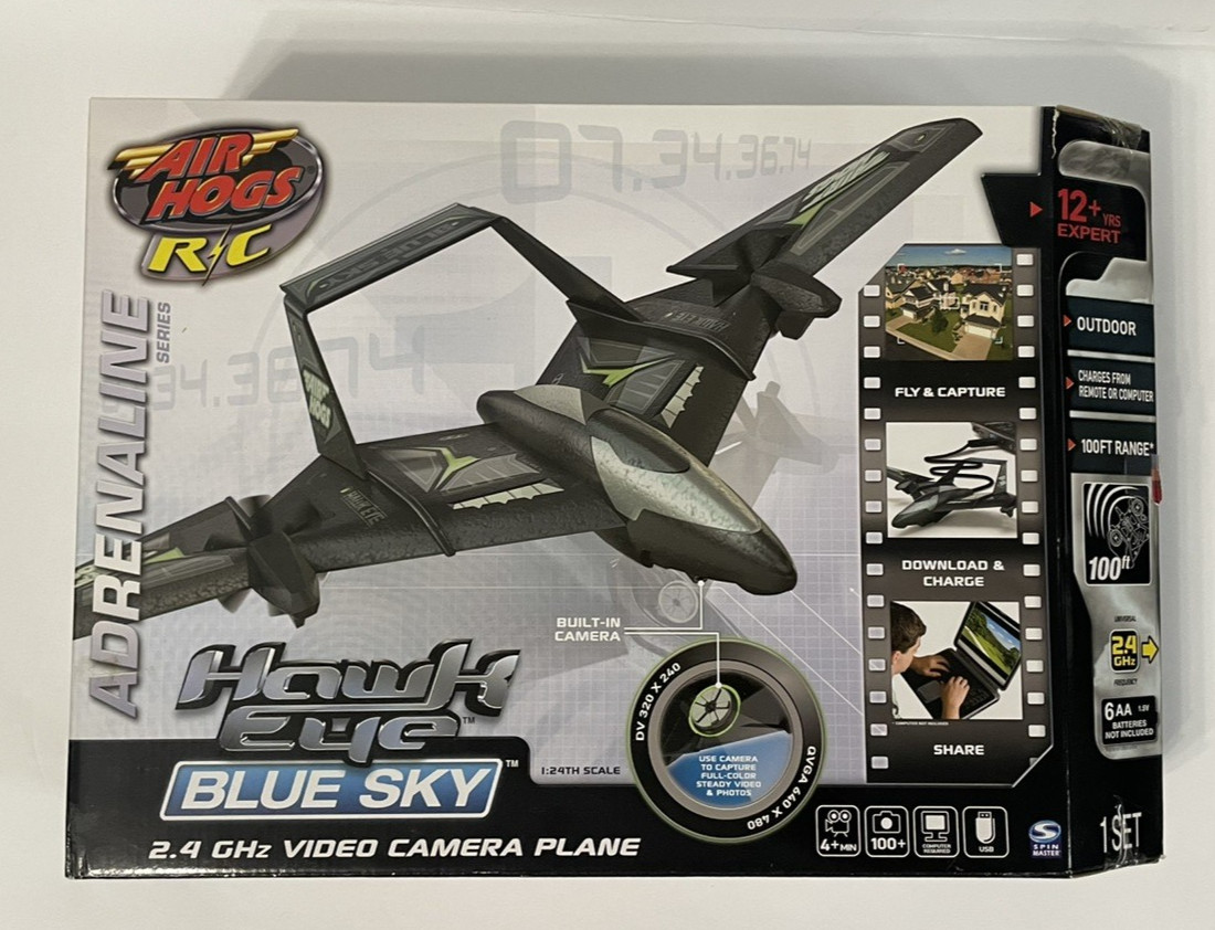 Air Hogs RC Hawk Eye “Blue Sky” Helicopter – UNUSED – Complete