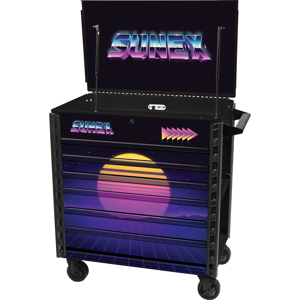 Premium Full Drawer Service Cart with "Synth" Graphics SUU-8057XTBKSYNTH