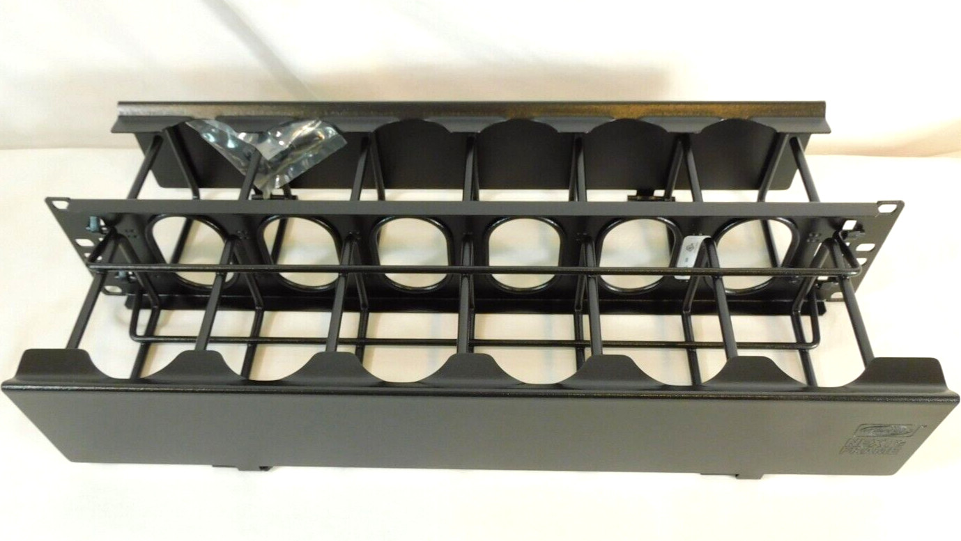 Ring Panel Cable Manager Hubbell HC219CC3N NextFrame Hinged Covers - EXCELLENT