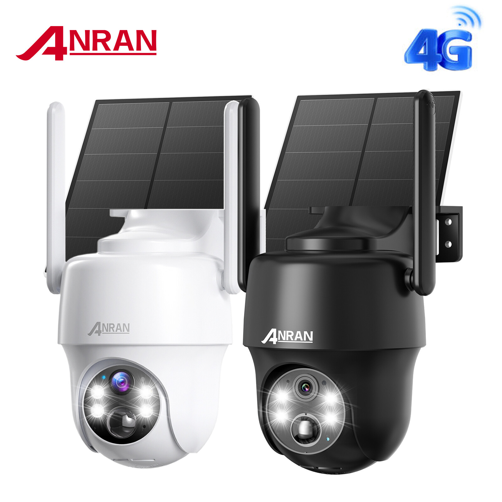 ANRAN 4G LTE Solar Powered Security Camera Wireless Outdoor No WiFi Need,W/SIM