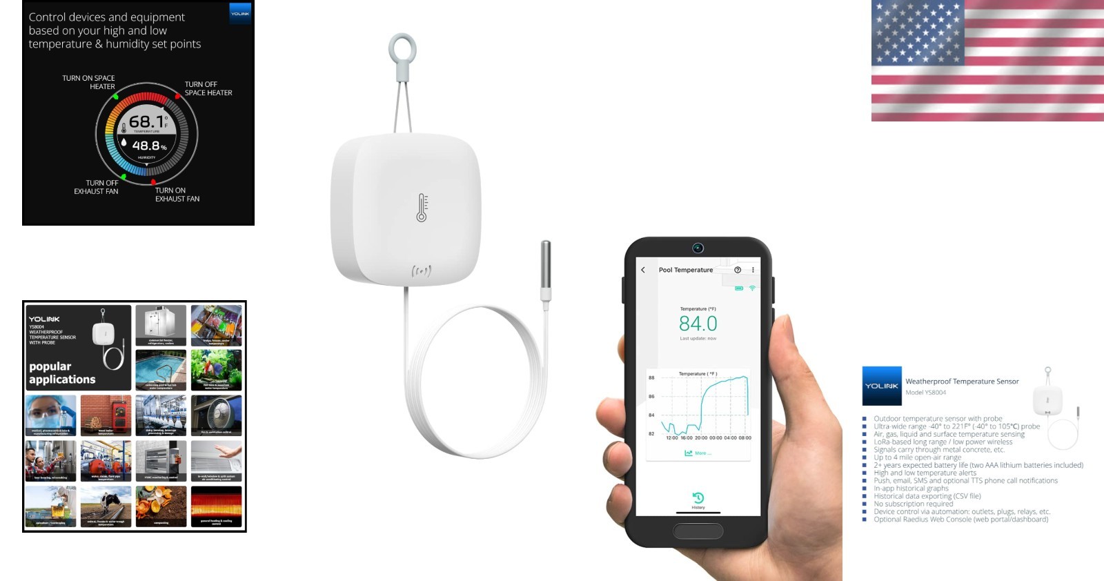Weatherproof Digital Temperature Sensor with 1/4 Mile Range for All Environments