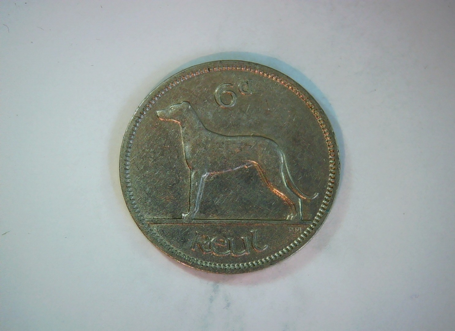 Ireland 1935 6 Pence Irish Free State (Saorstát Éireann) harp / greyhound Coin