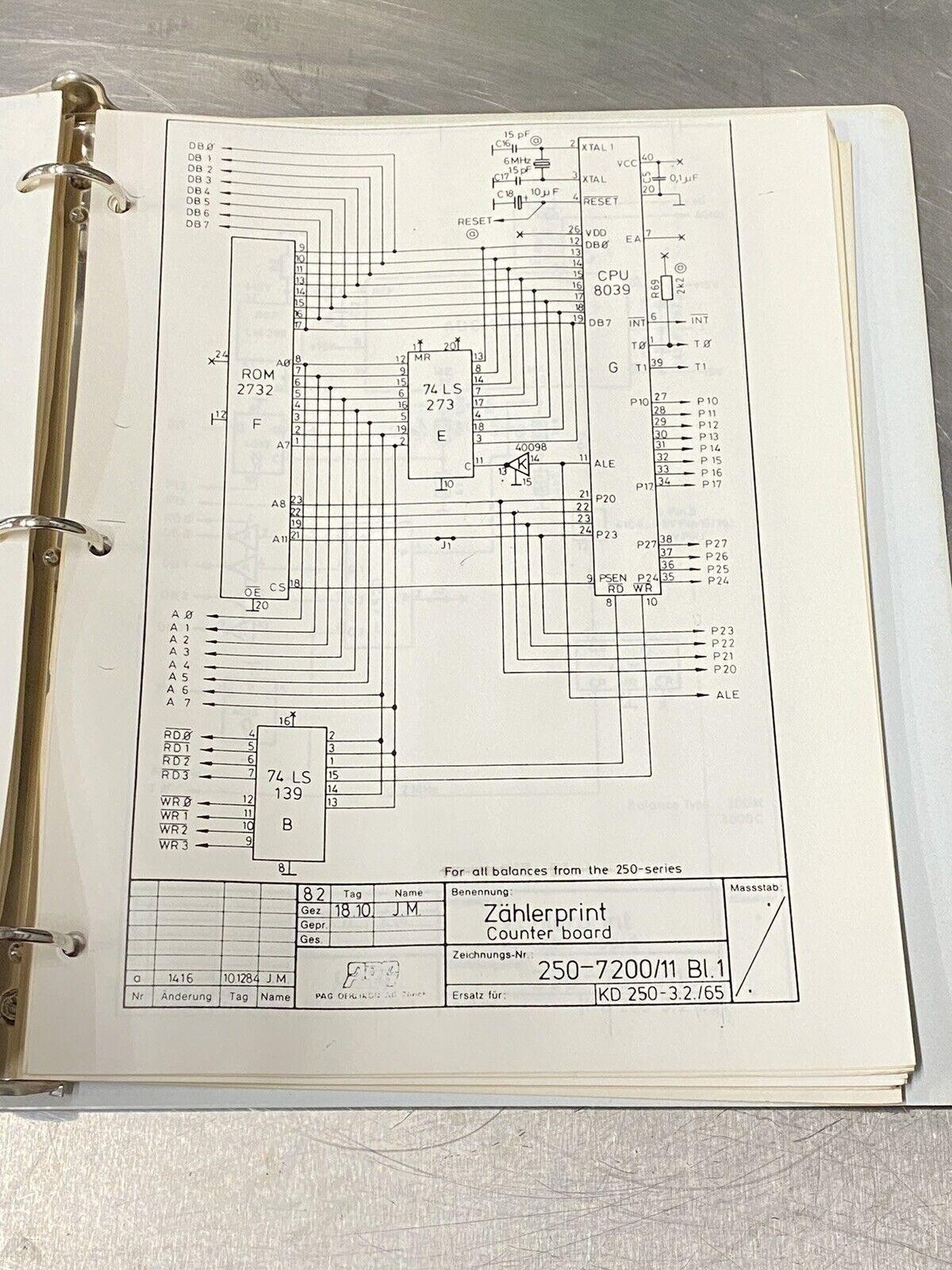 Precisa 250 - Users Guide / Instructions Manual / Book