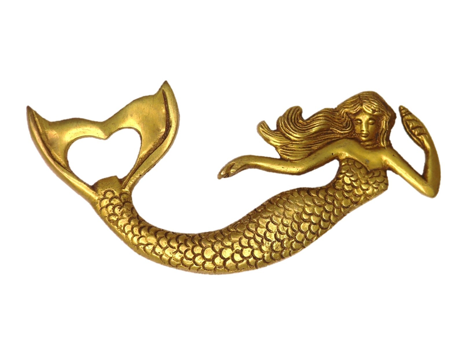 Mermaid Lady Shape Vintage Repro Handmade Solid Brass Handheld Bottle Opener