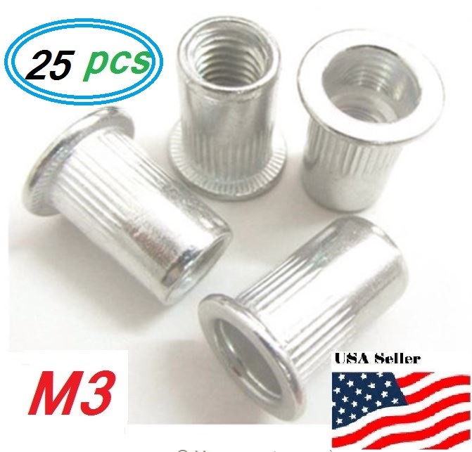 Aluminum Rivet Nut Rivnut Insert Nutsert - M3X0.5 - 25 pcs