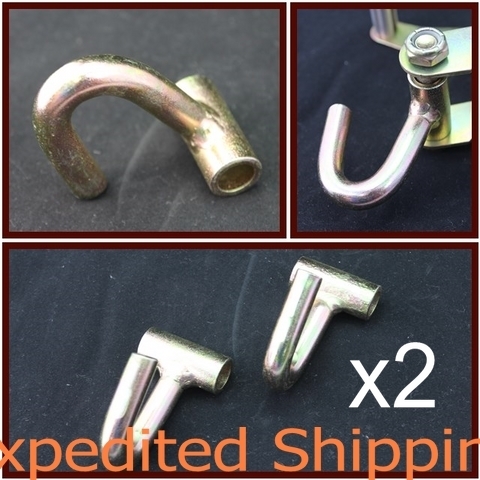 2x Tube Finger Hook 2" Ratchet Tie Down Tow Hauler Truck Trailer Straps Winch