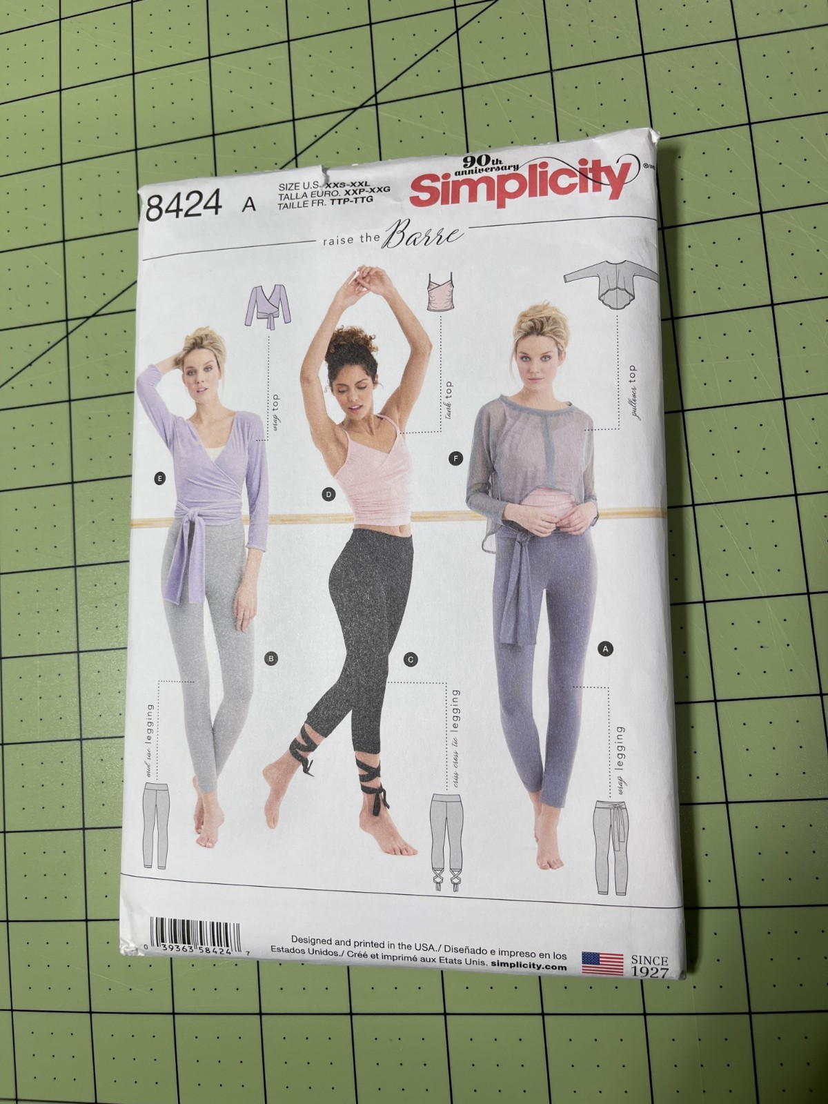 Pattern - Simplicity 8424 - Misses Leggings Tops - A (XXS-XXL) New Uncut