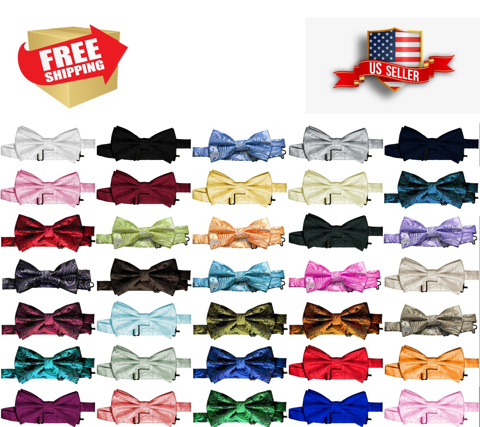 Paisley Pre-Tied Bow-Ties. Prom, Formal, Career, Tuxedo, Cruise, Homecoming