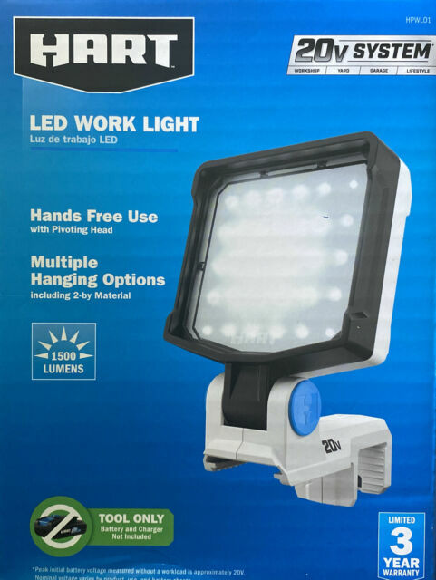 Hart LED Work Light 20v 1500 Lumens Hands Free LIGHT ONLY NEW