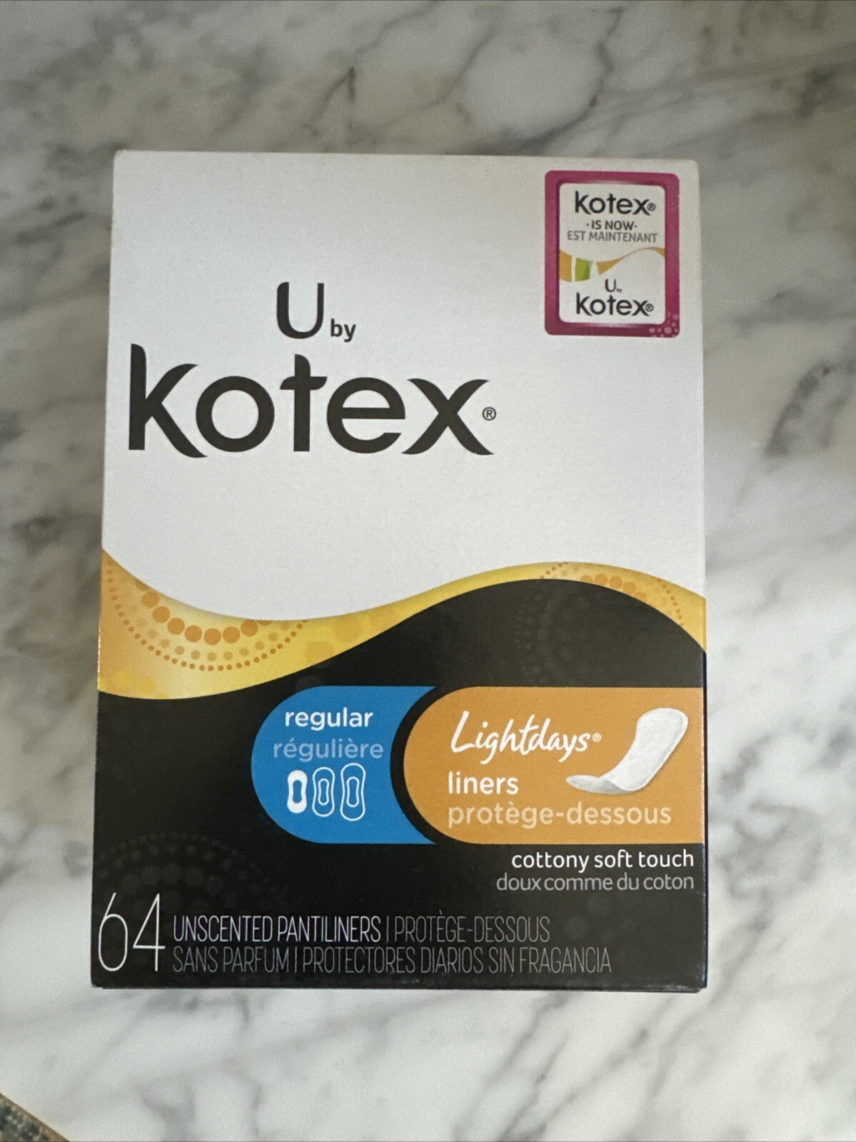 U By Kotex Pantyliner Regular Unscented  64 Made In USA 2013 New Old Stock