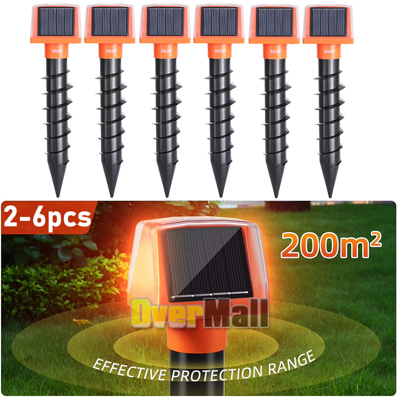 Repelente ultrasónico de energía solar para ratones, tuzas, topos, serpientes