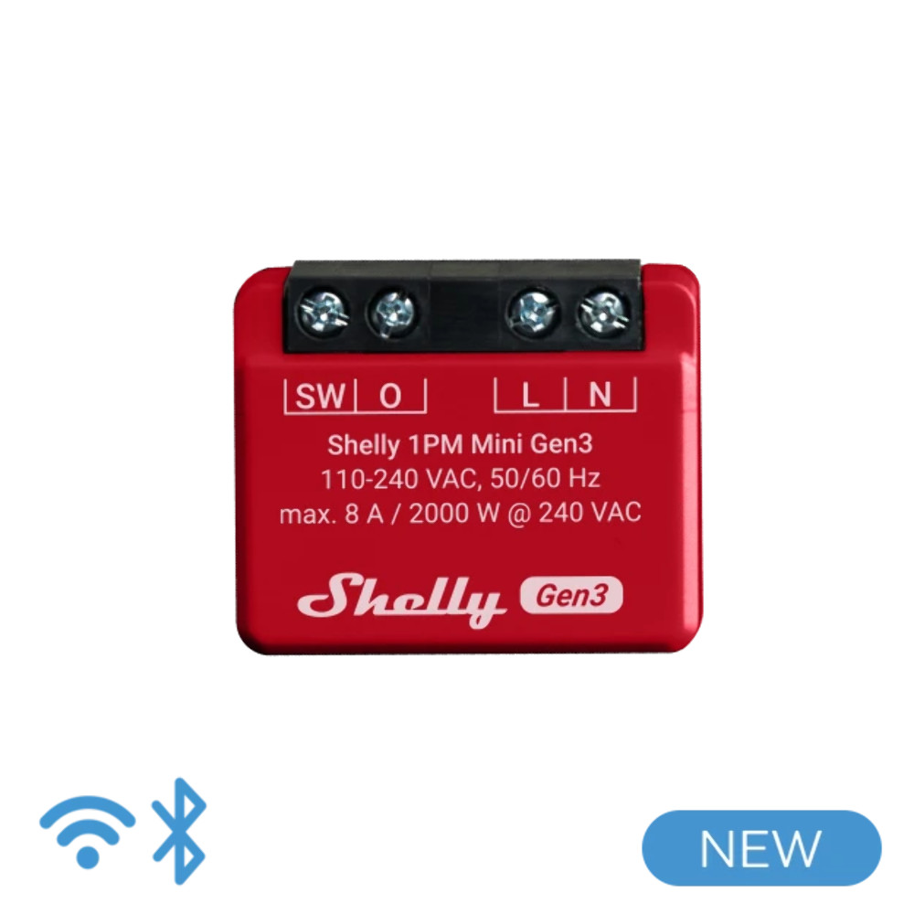 Shelly 1PM Mini Gen3. Wi-Fi Smart Relay, 1 channel 8A, power metering - Open Box