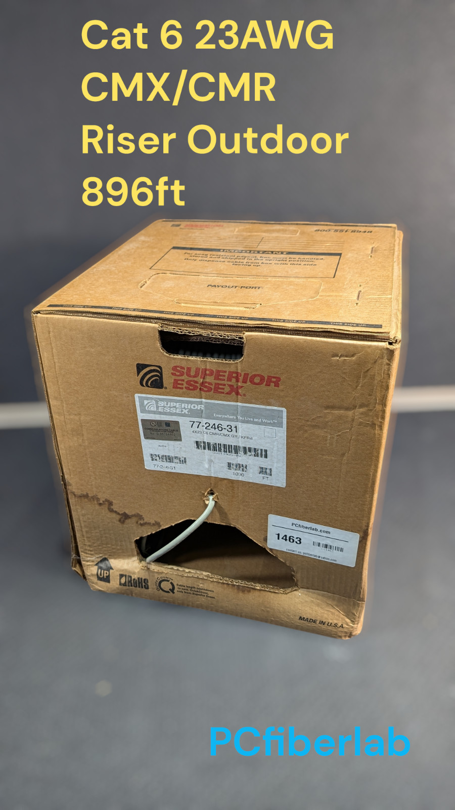 Superior Essex  77-246-31 - Category 6 CMR/CMX Riser Outdoor - Gray, 896ft