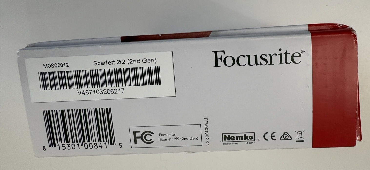 NEW Focusrite SCARLETT 2i2 2ND GEN 2-in/2-out USB Audio Interface