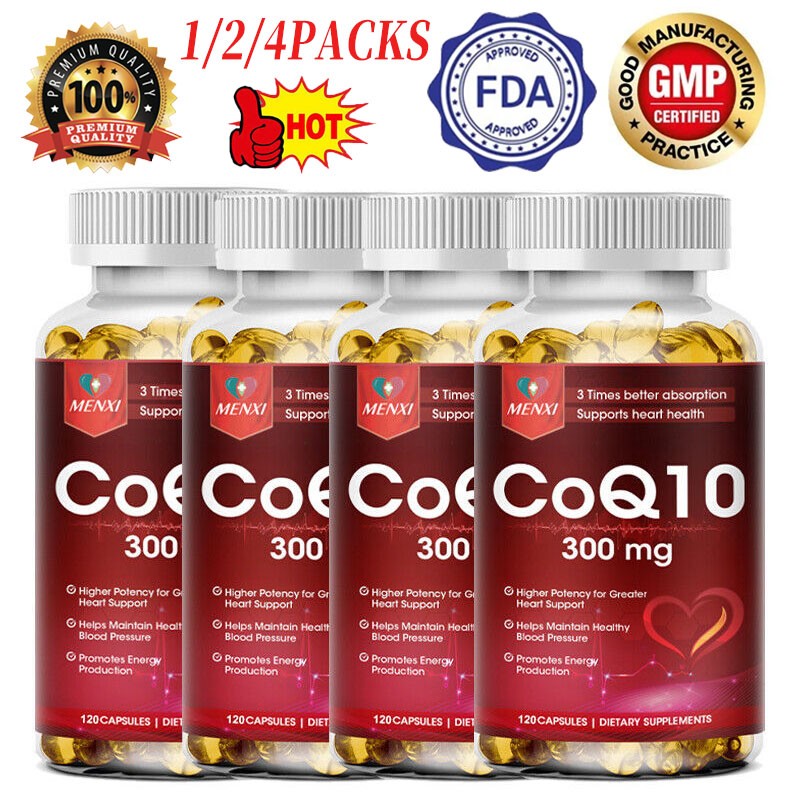 CoQ10 Ubiquinone High Absorption Q10 Coenzyme 300mg 120 Vegetarian Softgels Caps