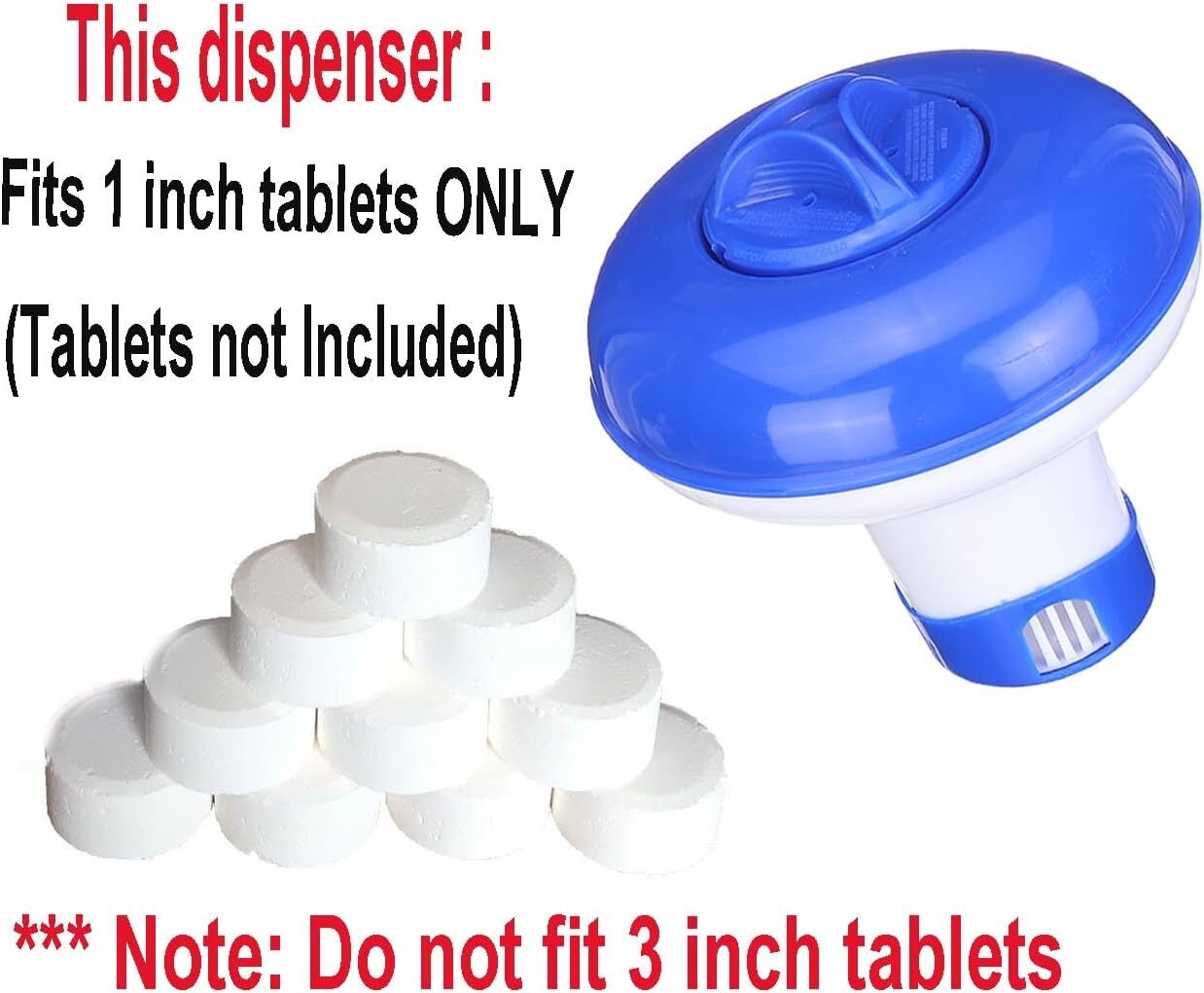1" Collapsible Pool Tablet Dispenser for above-ground & Inflatable Pools