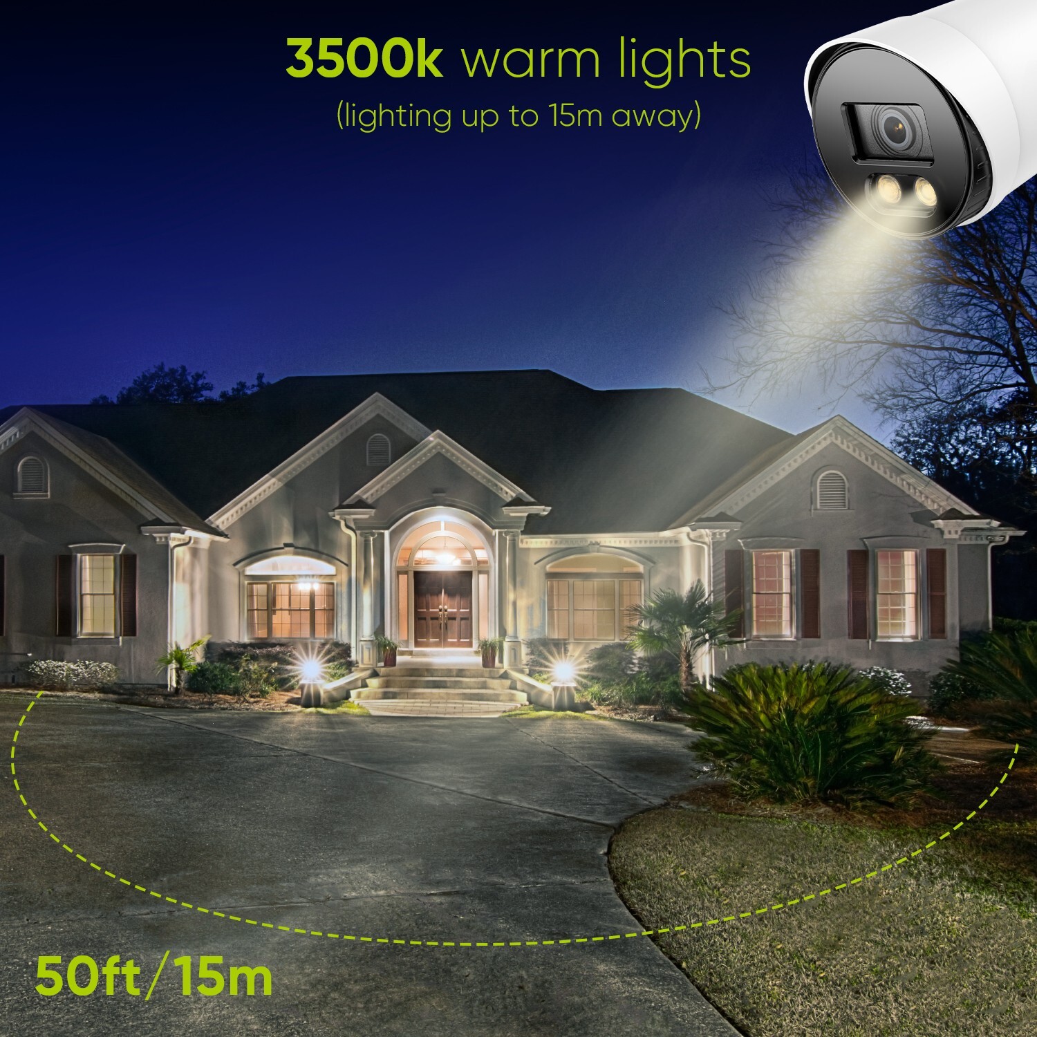 SANNCE 1080P HD Full Color Security Warm Light IP Camera Security CCTV System