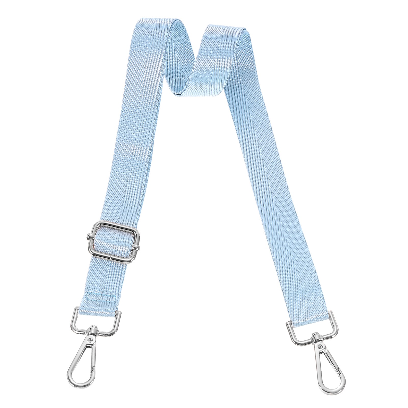 2.5cm Wide Shoulder Strap, Sky Blue, Silver Pull Core Buckle