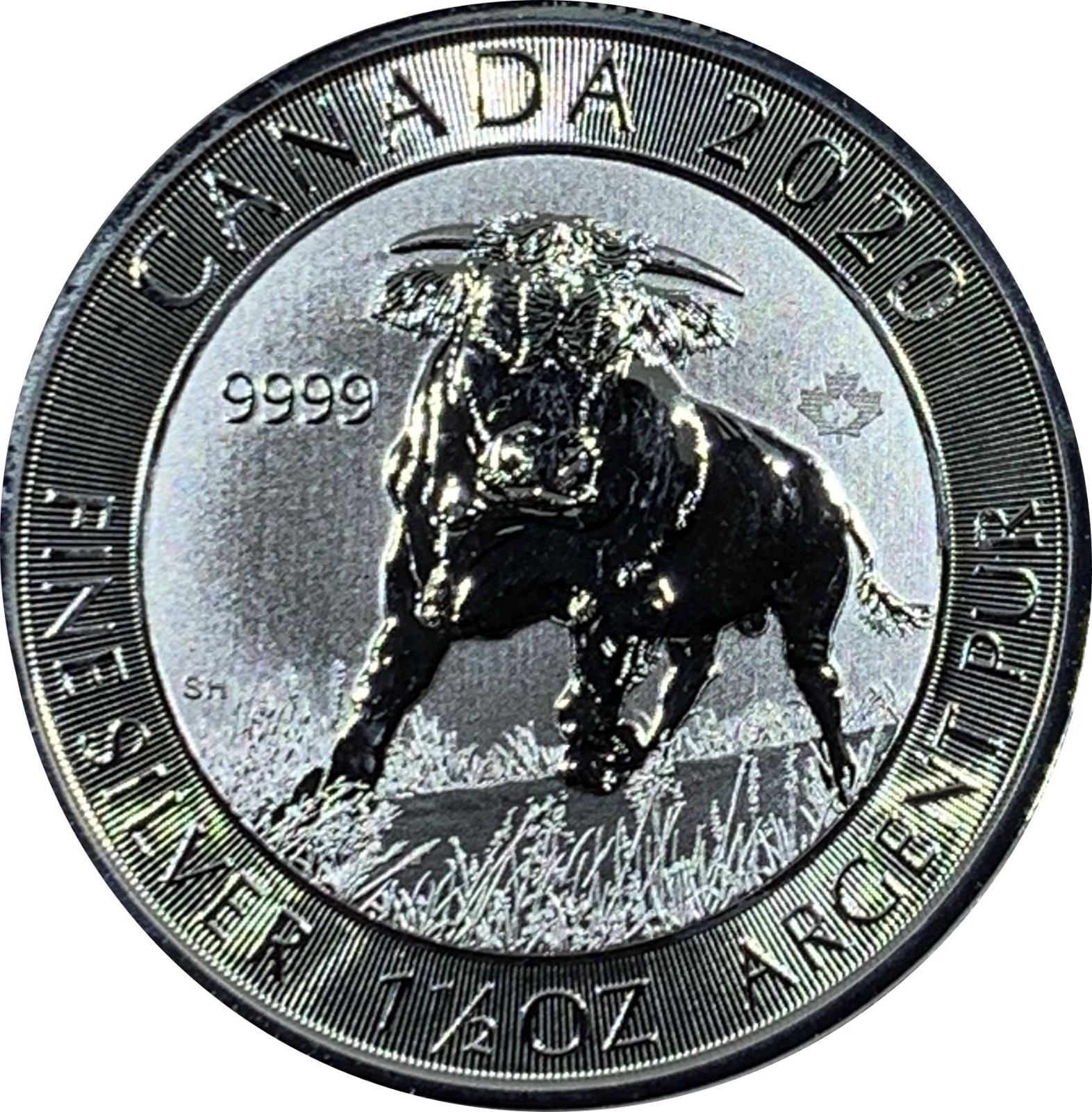 Canada 2020 Silver Bull $8 Dollars 1 1/2 ( 1.5 ) oz pure 9999 Silver BU Coin