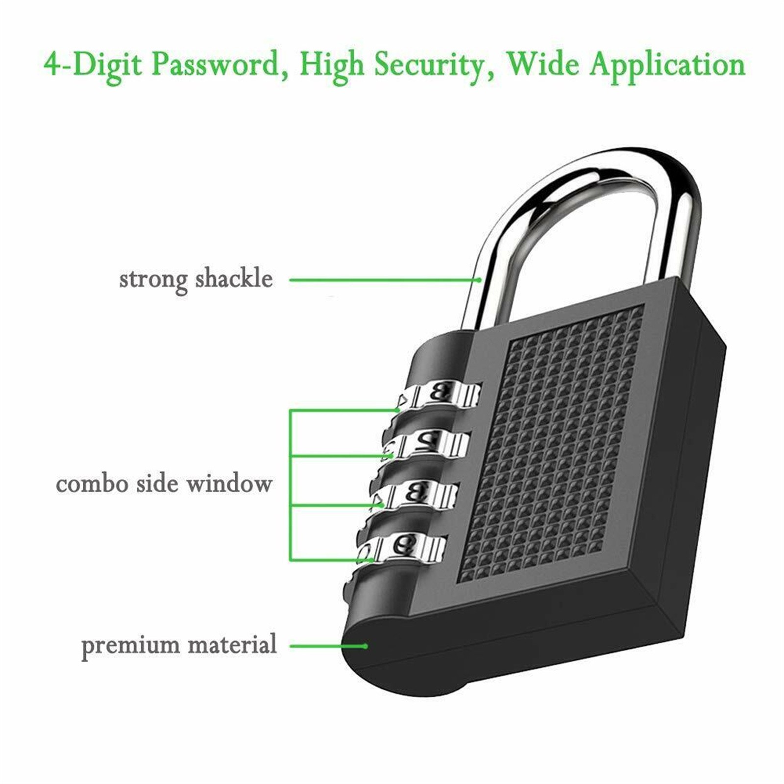 Combination Padlock Password Outdoor 4 Digit Long Shackle Waterproof Pad Lock