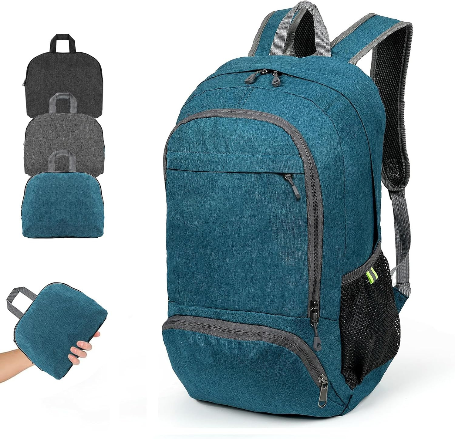 Ultra Lightweight Packable Backpack 25L Foldable Hiking Daypack Teal Blue