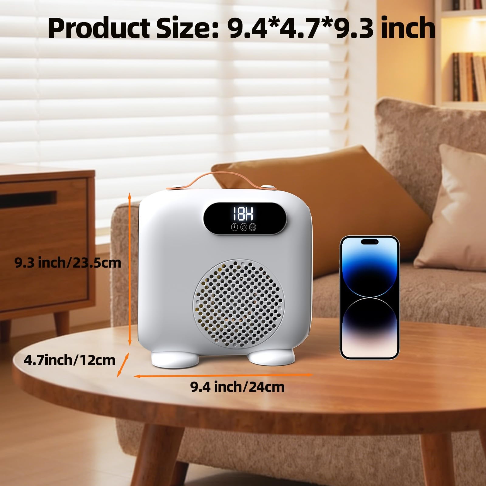 Gyrivav Space Heater, Portable Heaters for Indoor Use with Small, White