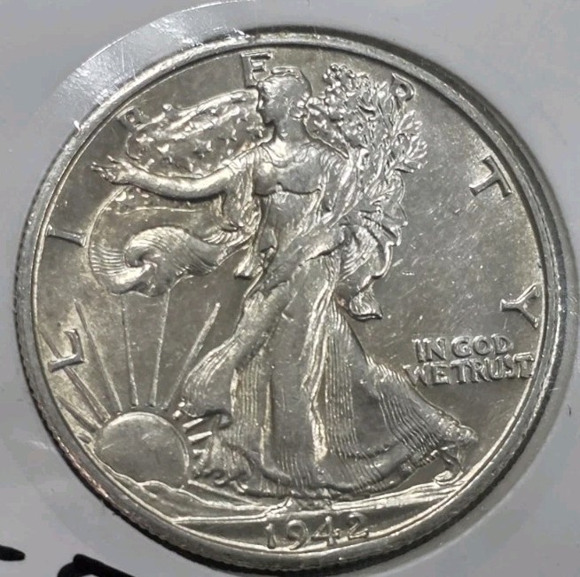1942-D Walking Liberty SILVER Half Dollar About Uncirculated 59c Coin