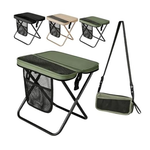 Foldable Backpack Stool, Compact Folding Chair for XX-Large Alloy Steel Green