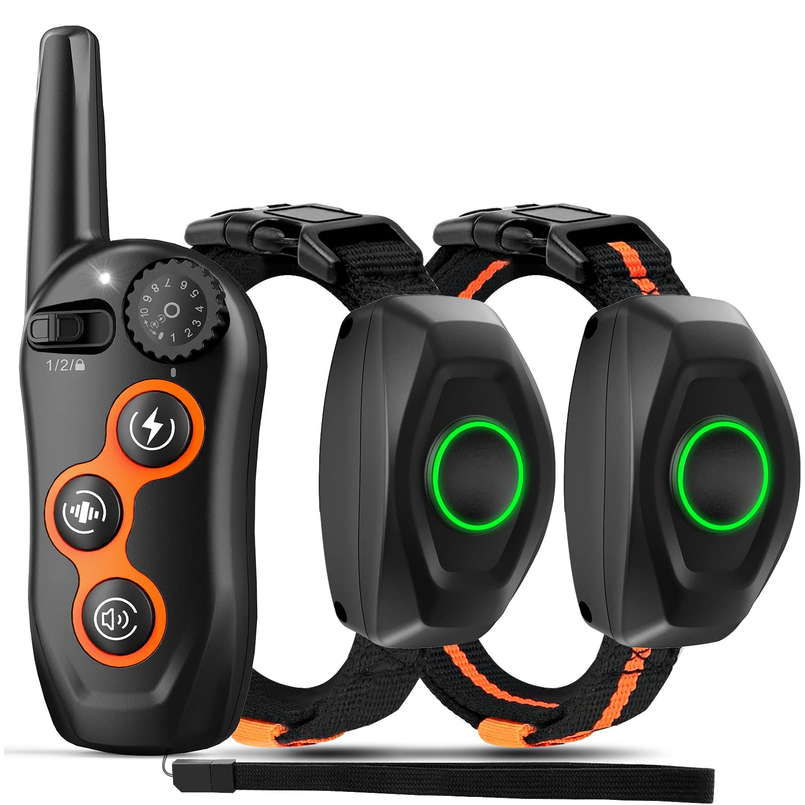 Dog Training Collar for 2 Dogs, 100% Waterproof Shock Collar with Remote Range 1
