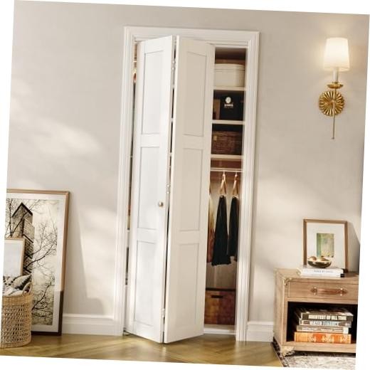 White 2-Panel Folding Closet Doors - 30" x 80" Opening