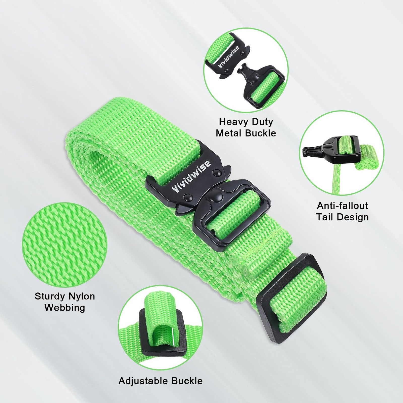 Utility Straps with Metal Quick Release Buckle, Adjustable Nylon Belt Backpac...