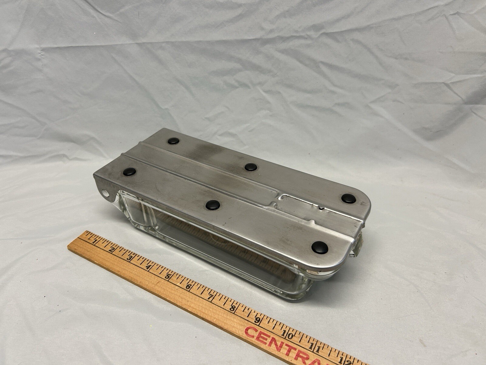 Vintage B-P stainless/glass medical dental sterilizer autoclave Pyrex No Tray