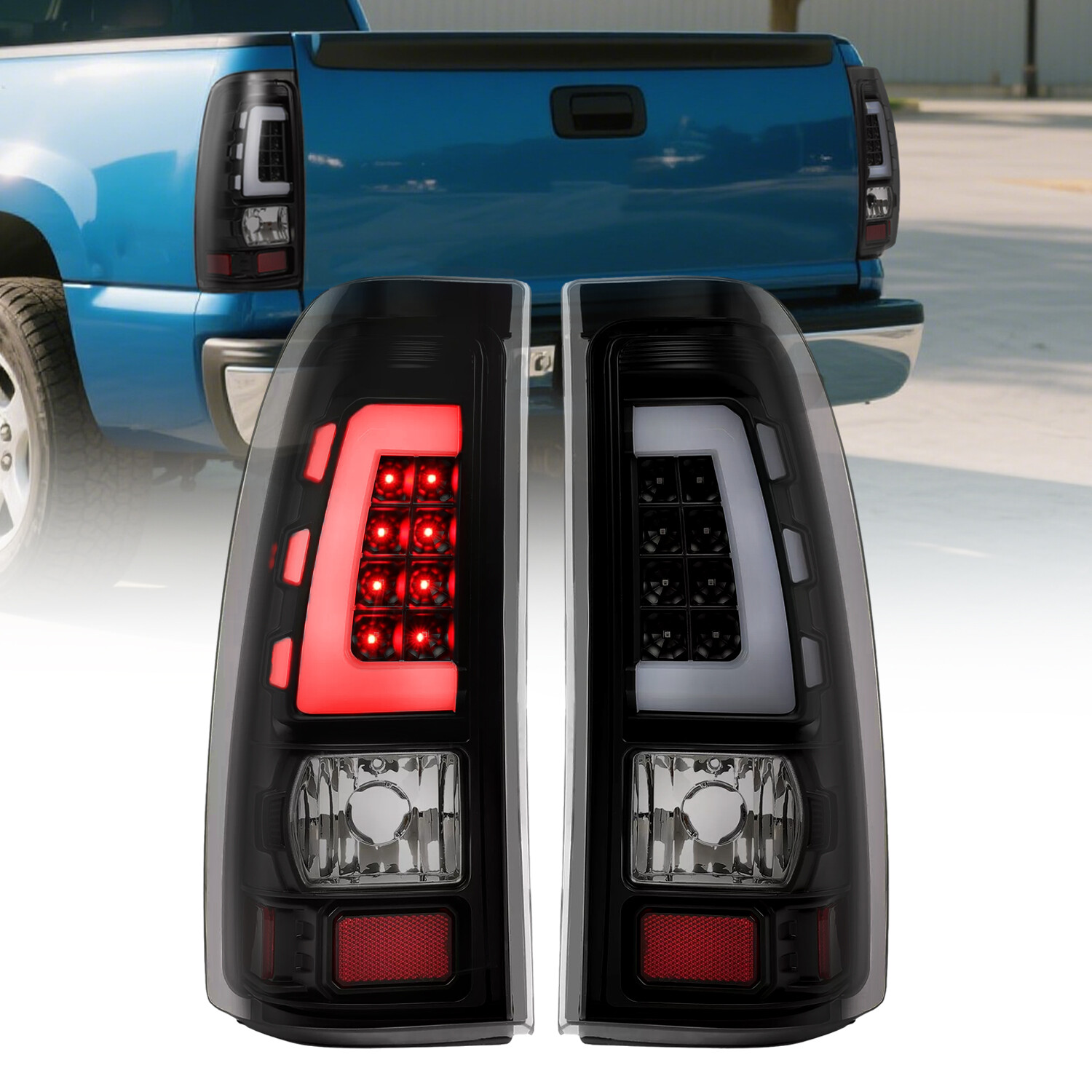 LED Rear Tail Lights For 99-06 Chevy Silverado 99-02 GMC Sierra 1500 2500 3500