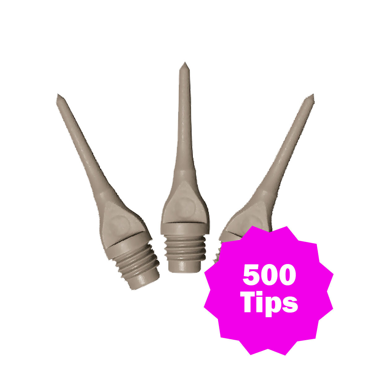 500 Gray Dart Replacement Soft Tips - 1/4"