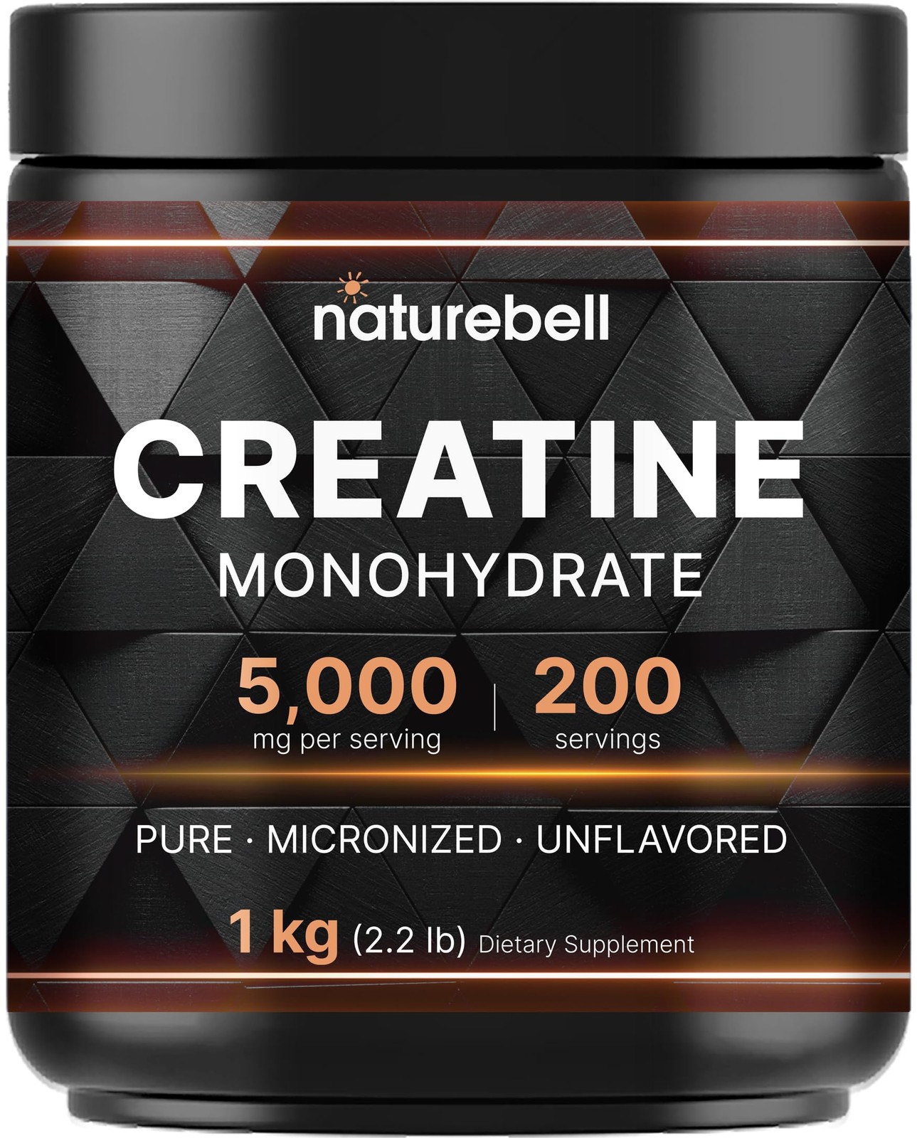 NatureBell Creatine Monohydrate Powder 1,000g, 5,000mg 2.2 Pound (Pack of 1)