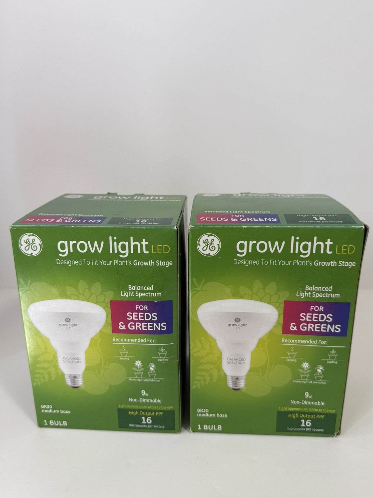 GE Grow Light LED Bulb 9 Watt Non-Dimmable | For Flowers & Fruits | BR30 Medium,