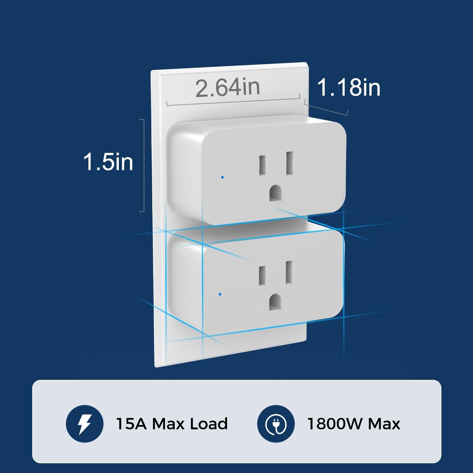 4 Pack WiFi Smart Plug, Compatible with Alexa & Google Home, Timer Socket