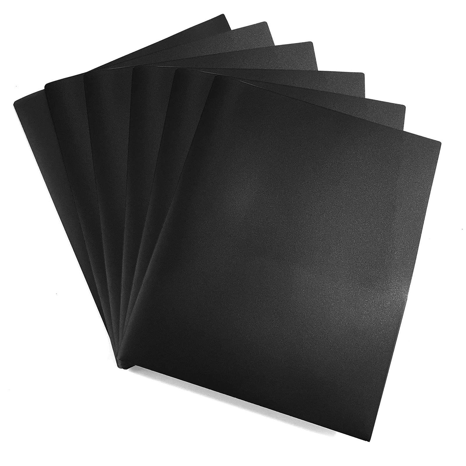 Easykart Plastic Folders with Pockets - (Black, 6 Pack), 2 6 PCs, Black