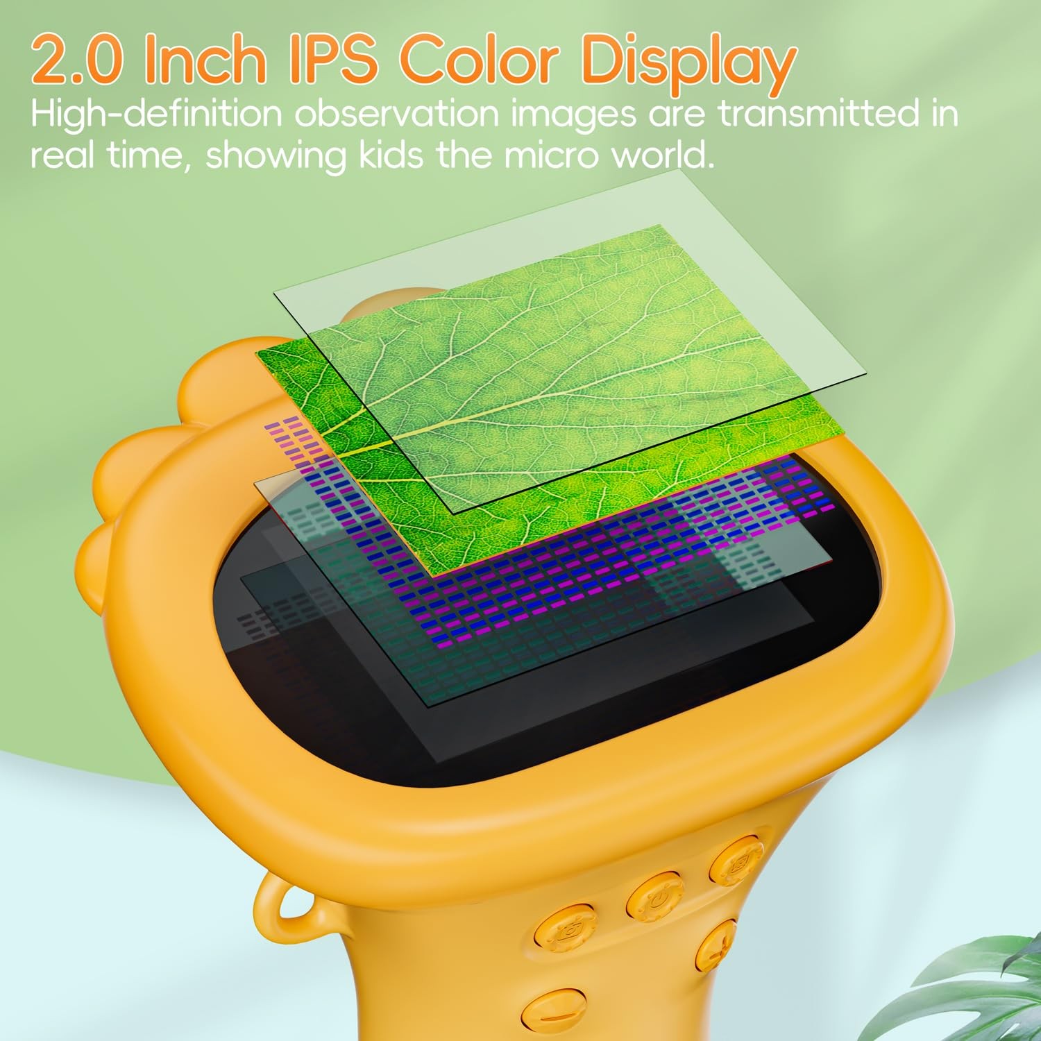 Microscope for Kids, SKYBASIC 2" IPS Screen 1000X Handheld Digital Microscope...