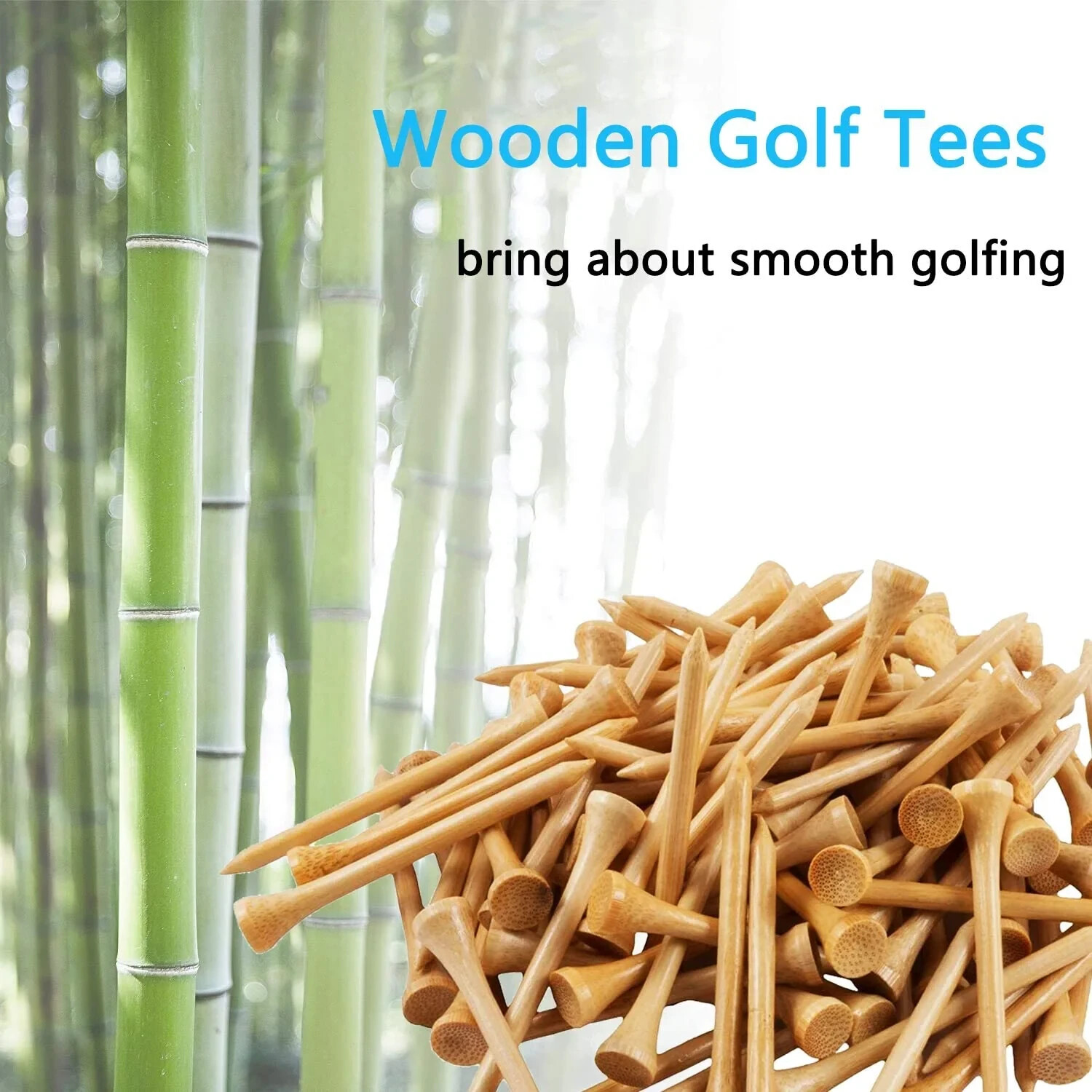 2 1/8" Bamboo Natural Golf Ball Tees 15/pack listing is for 10 packs(150 Tees)