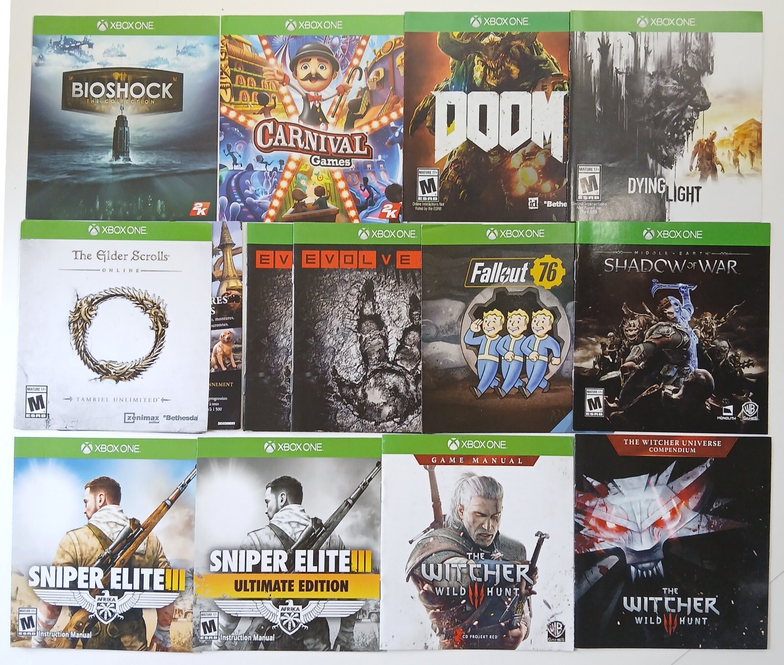 XBOX ONE Manuals/Inserts ONLY (no game)