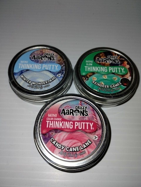 Aaron's Crazy Thinking Putty CandyCane, Reindeer games,Winter 3 count.46oz 2025