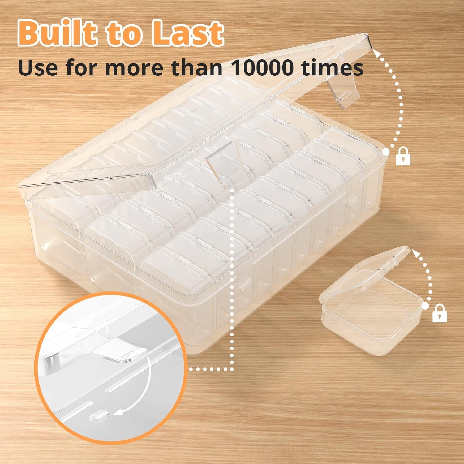 Bead Organizer Box 31Pcs Small Beads Organizers & Storage Plastic Cases Mini