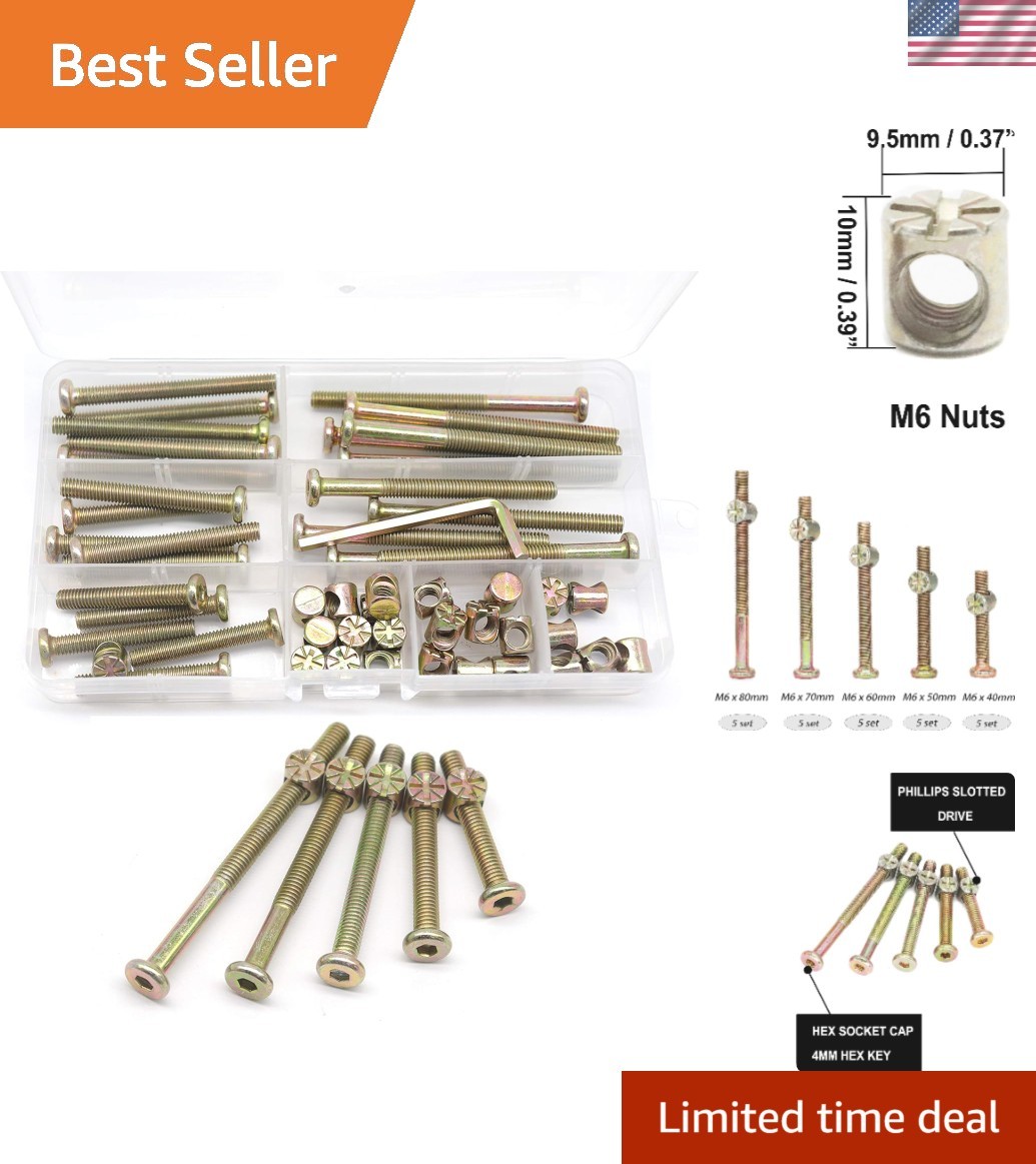 Dream on me, Delta, Graco, Fisher Crib Screws and Bolts Kit - 25-Piece M6-1.0...