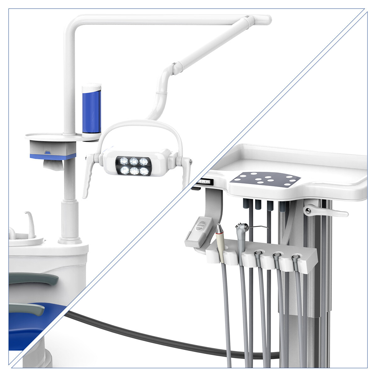 Dental Unit Chair PU Leather Computer Controlled/Delivery Unit &4H Compressor